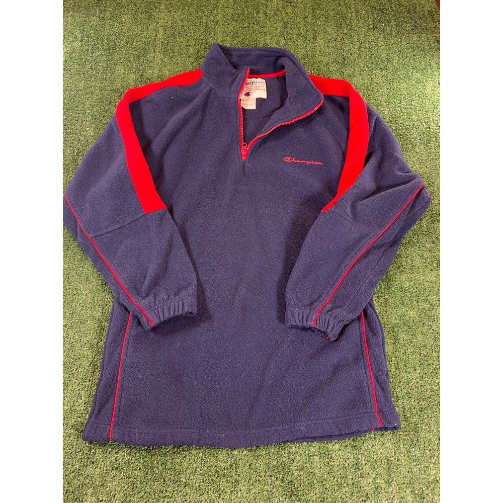 Champion Men's Navy Blue Fleece Quarter-Zip Pullover Size M